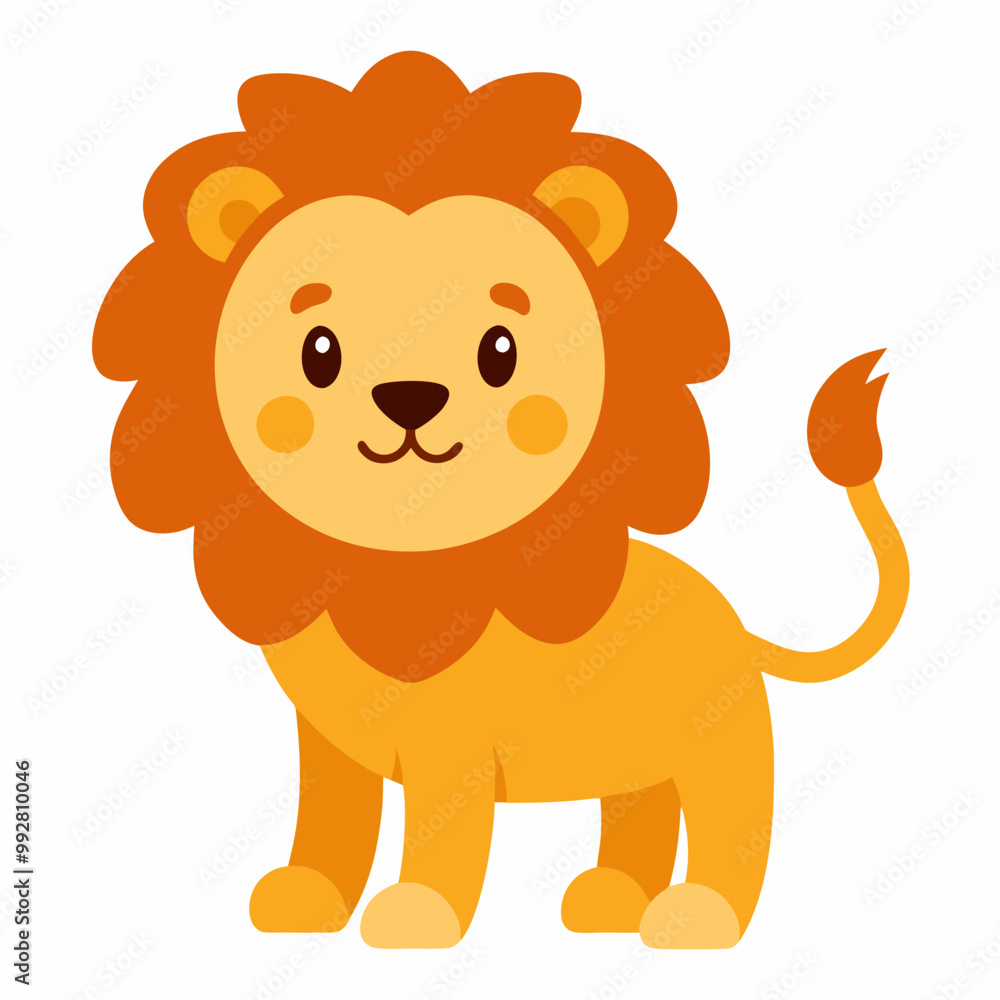 Cute Lion Vector Cartoon