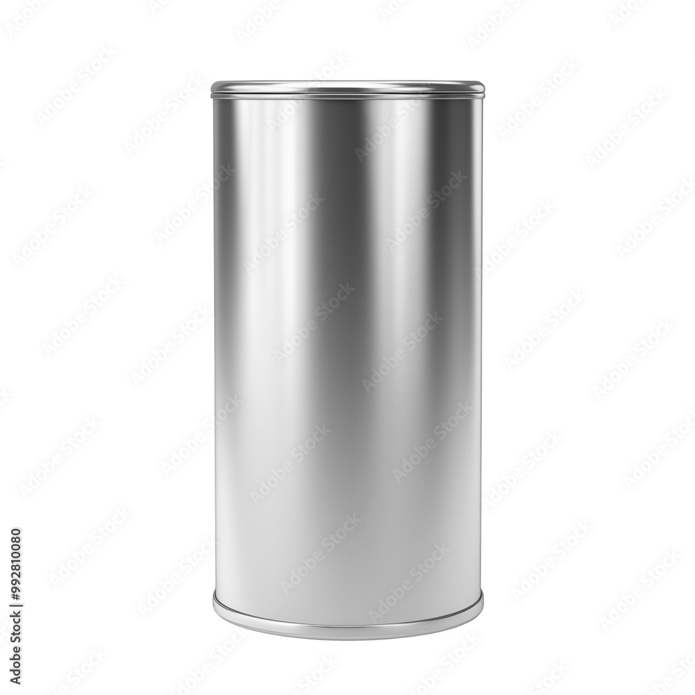 Shiny Metal Tin Canister Isolated On White Background Shiny Metal Tin Canister Isolated On White Background