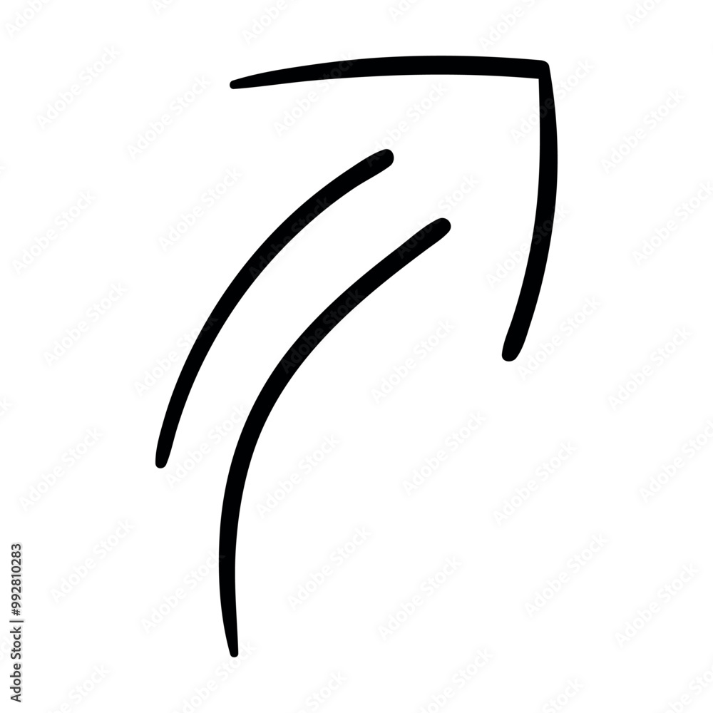 Single hand draw black and white arrow up in doodle style isolated on white background. Vector flat illustration sketch design element.Icons. Single hand draw black and white arrow up in doodle style isolated on white background. Vector flat illustration sketch design element.Icons.