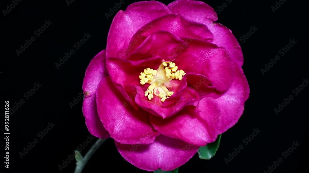 Time-lapse photography of camellia blossom Time-lapse photography of camellia blossom
