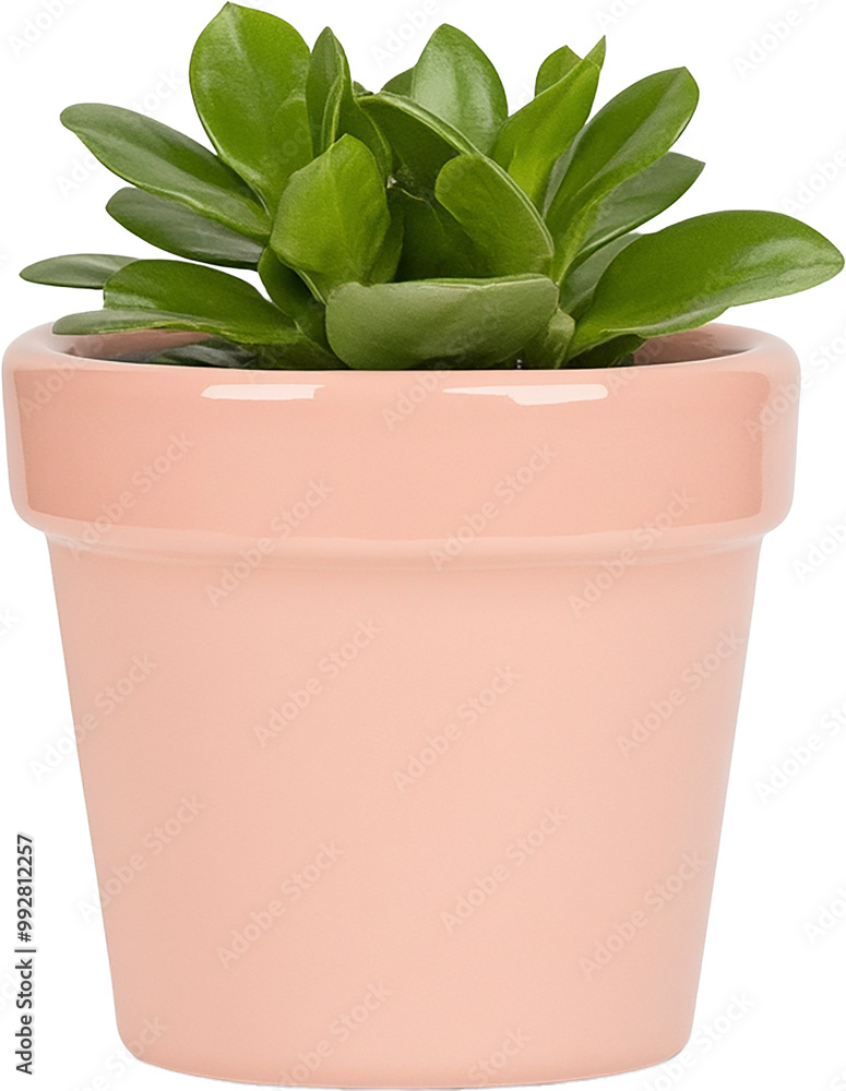 Lush Green Plant in Pastel Pink Pot Lush Green Plant in Pastel Pink Pot