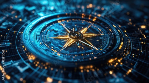 Wallpaper Mural Digital compass concept for strategic business exploration Torontodigital.ca