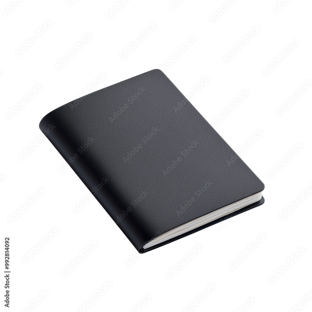 Minimalist Black Notebook with Textured Cover Isolated on Transparent Background for Office and School Supplies Minimalist Black Notebook with Textured Cover Isolated on Transparent Background for Office and School Supplies