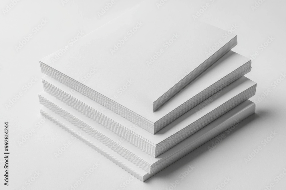 Blank A4 Stacked Paper Mockup isolated created with Generative AI Blank A4 Stacked Paper Mockup isolated created with Generative AI