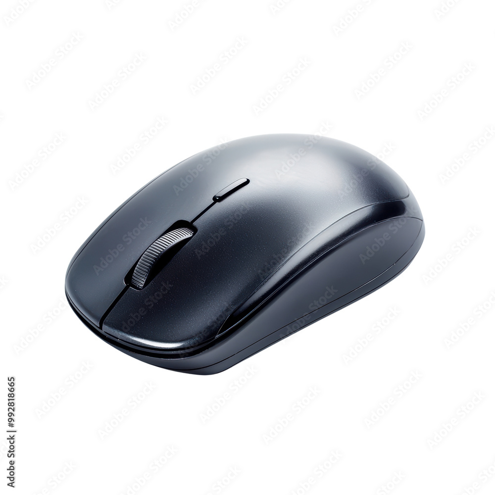 Sleek Black Wireless Computer Mouse with Scroll Wheel on Transparent Background for Office and Home Use Sleek Black Wireless Computer Mouse with Scroll Wheel on Transparent Background for Office and Home Use
