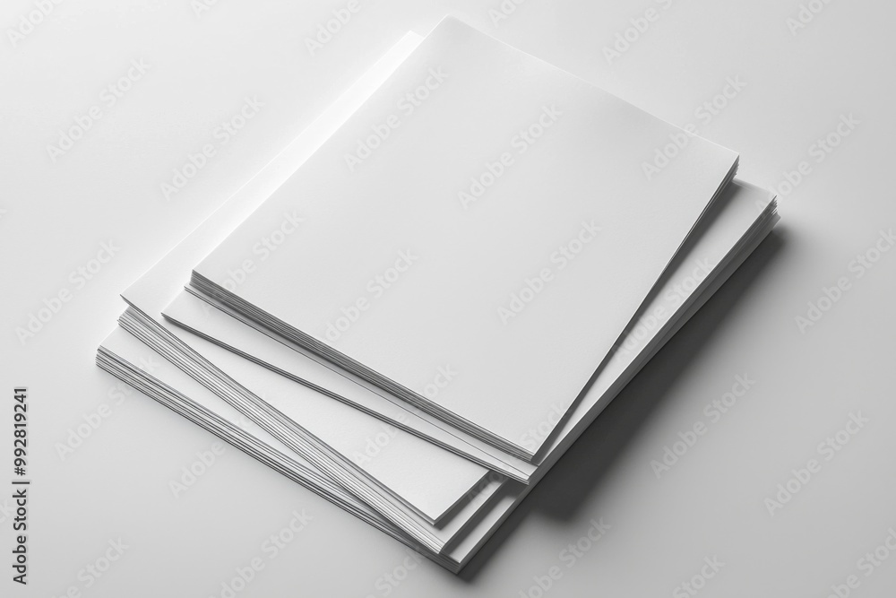 Blank A4 Stacked Paper Mockup isolated created with Generative AI Blank A4 Stacked Paper Mockup isolated created with Generative AI