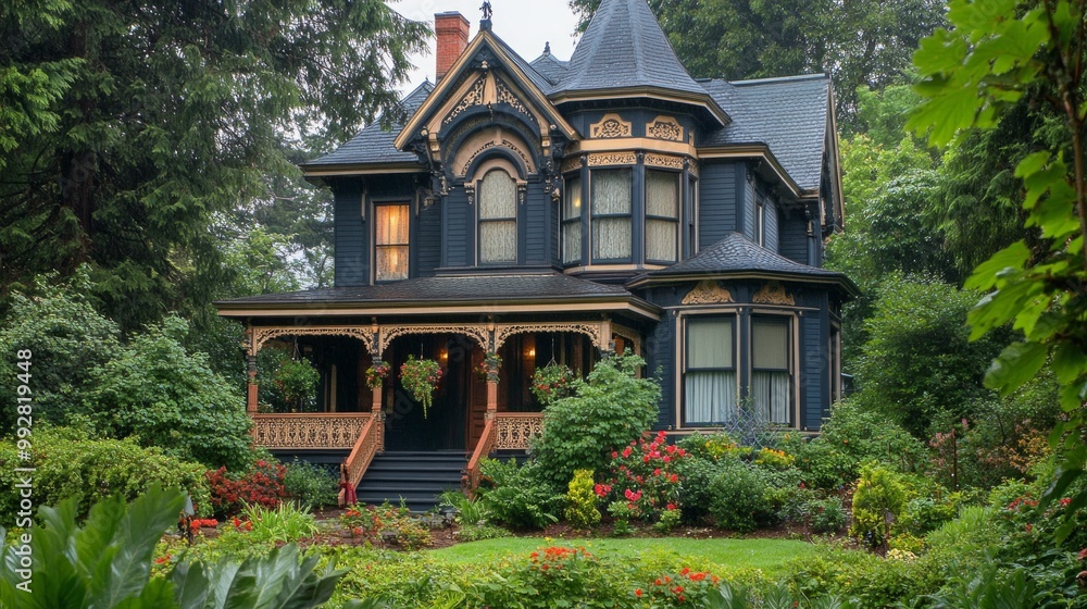 Victorian House Elegance, showcasing a beautifully ornate exterior with ...