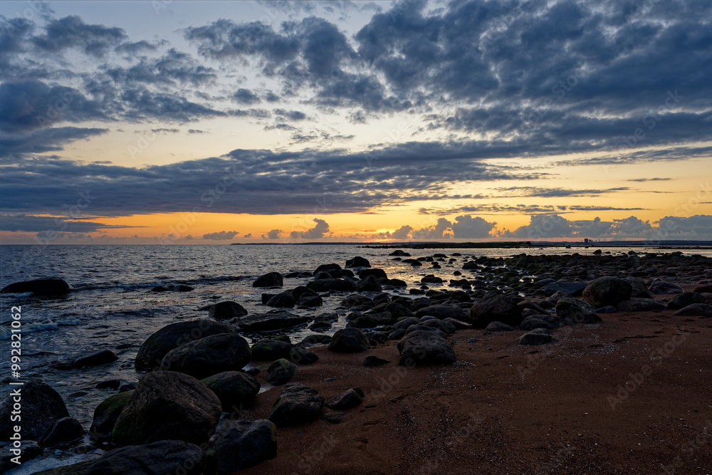 Fototapeta premium Blaue Stunde Sonnenuntergang Südschweden Trönninge
