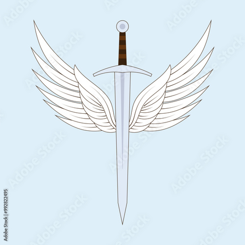 Sword vector icon. Editable stroke. Symbol in Line Art Style for Design, Presentation, Website or Apps Elements, Logo. Pixel vector graphics - Vector