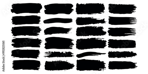 Abstract Paint Strokes & Splatter Collection – Grunge Brushes and Ink Blots