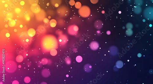 Dark gradient background with blurred rainbow color gradients