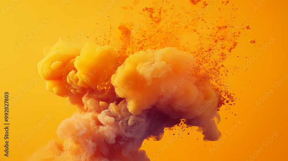 Vivid smoke explosion with colorful powders Vivid smoke explosion with colorful powders
