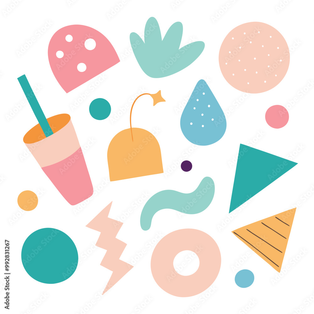 Hand drawn various shapes and doodle objects Hand drawn various shapes and doodle objects