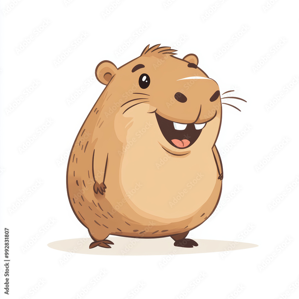A cute, cartoon-style capybara A cute, cartoon-style capybara