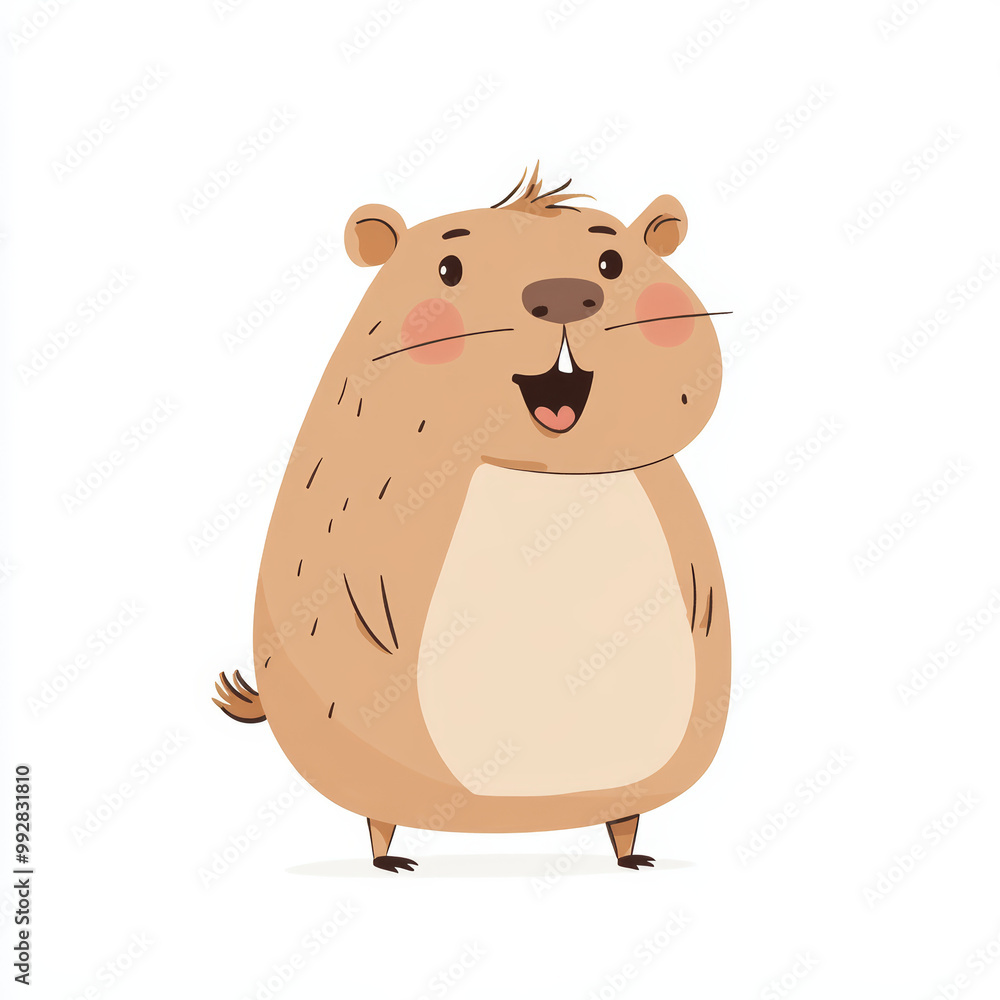 A cute, cartoon-style capybara A cute, cartoon-style capybara