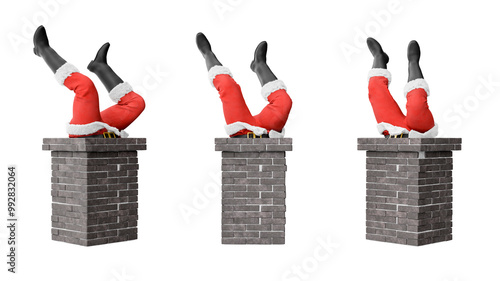Santa claus stuck in chimney