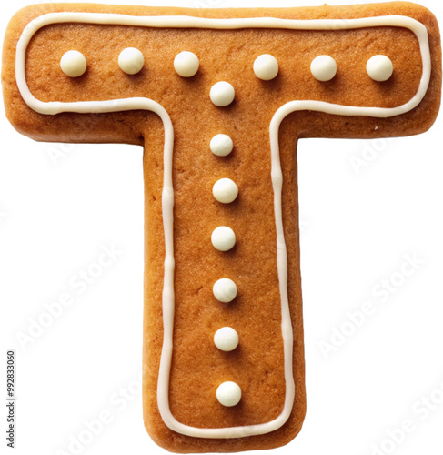 Festive Gingerbread Cookie Alphabet Sweet Holiday Lettering T photo