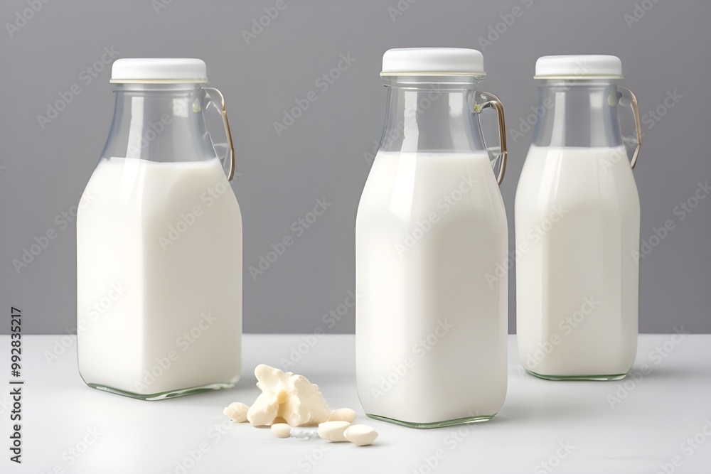 Milky Way: Fresh Milk Isolated on White Background