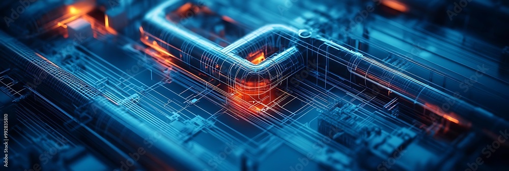 Abstract 3D Illustration - Futuristic Technology Background Abstract 3D Illustration - Futuristic Technology Background