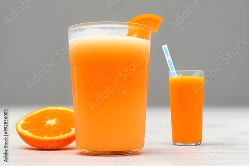 Orange Milk Soda Can Isolated on White Background