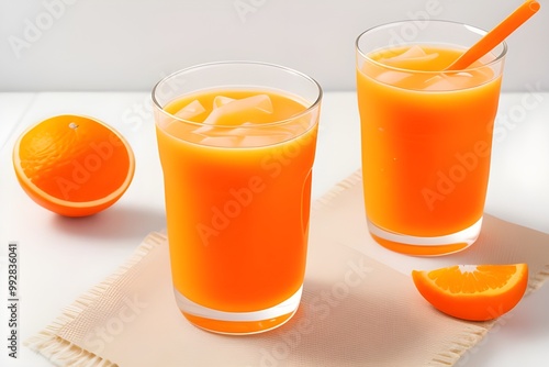 Orange Milk Soda Can Isolated on White Background