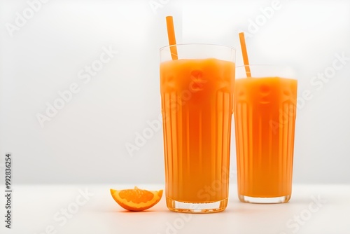 Orange Milk Soda Bottle Isolated on White Background