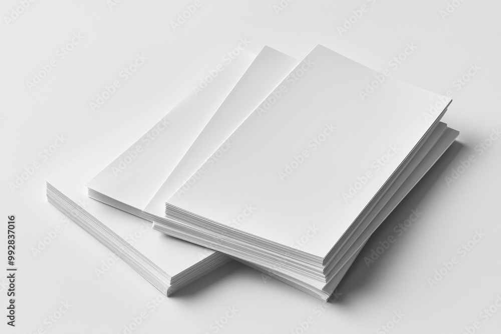 Blank A4 Stacked Paper Mockup isolated created with Generative AI Blank A4 Stacked Paper Mockup isolated created with Generative AI