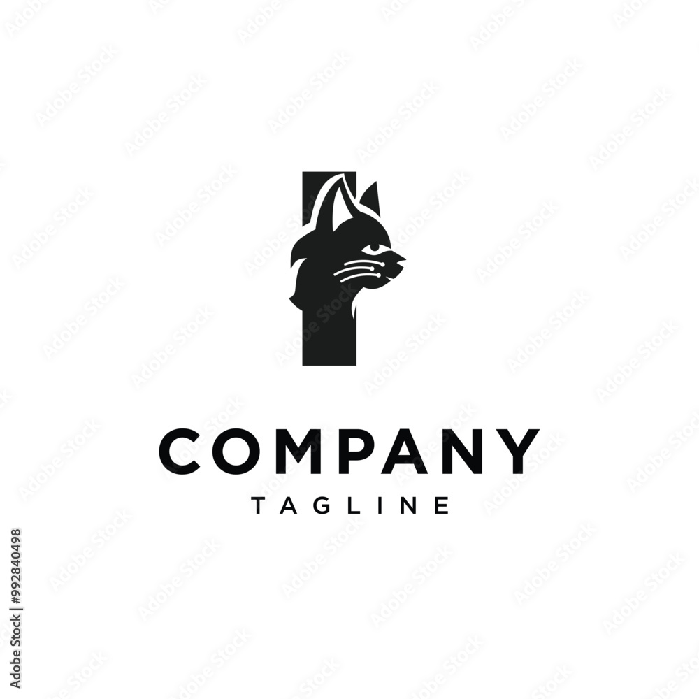 Letter I Cat Logo icon vector Letter I Cat Logo icon vector