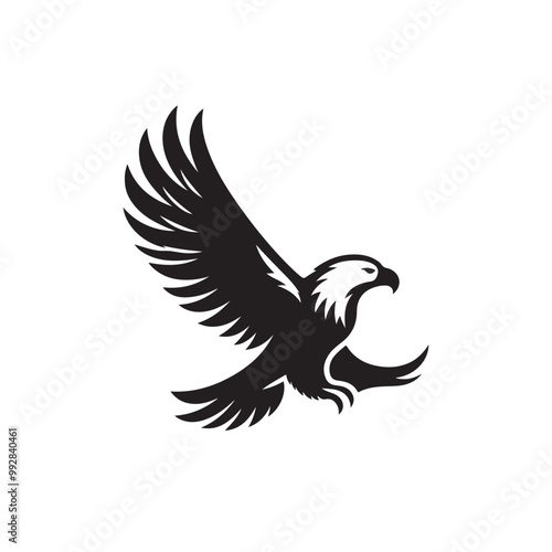 Silhouette of an eagle, silhouette of a flying bird., vector eagles collection