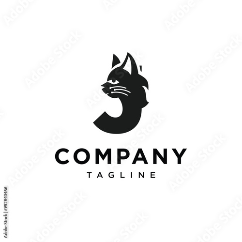 Letter J Cat Logo icon vector