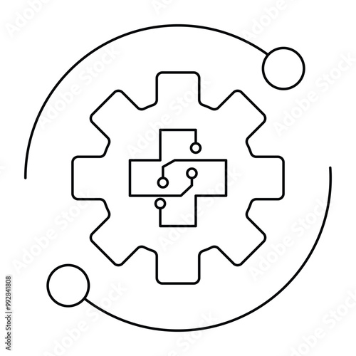 Vector icon for medical technology advancements. Symbolic representation of telemedicine, eHealth, and digital healthcare solutions.
