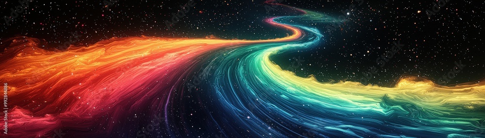 Vibrant Road Through a Cosmic Rainbow Landscape Vibrant Road Through a Cosmic Rainbow Landscape