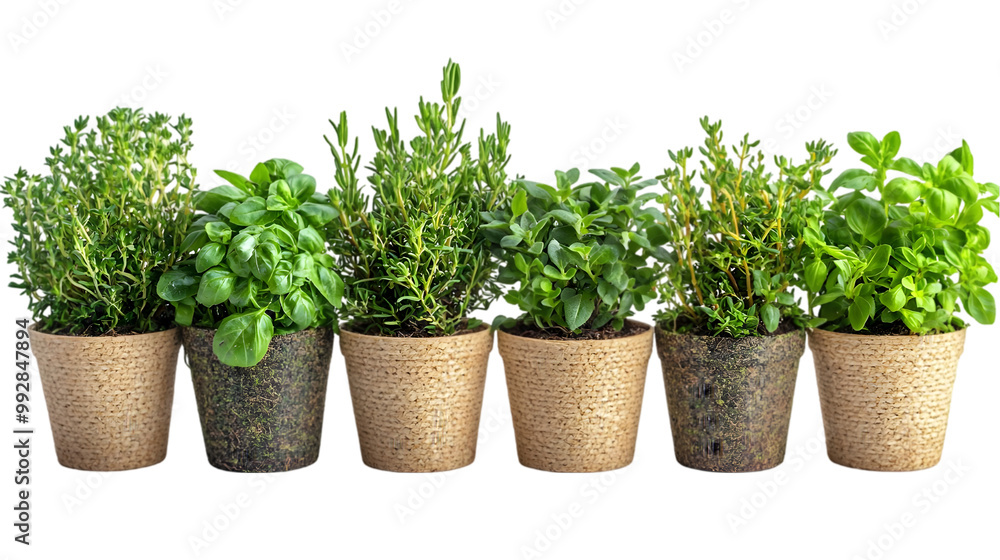 Fresh Herb Arrangement in Natural Pots Fresh Herb Arrangement in Natural Pots