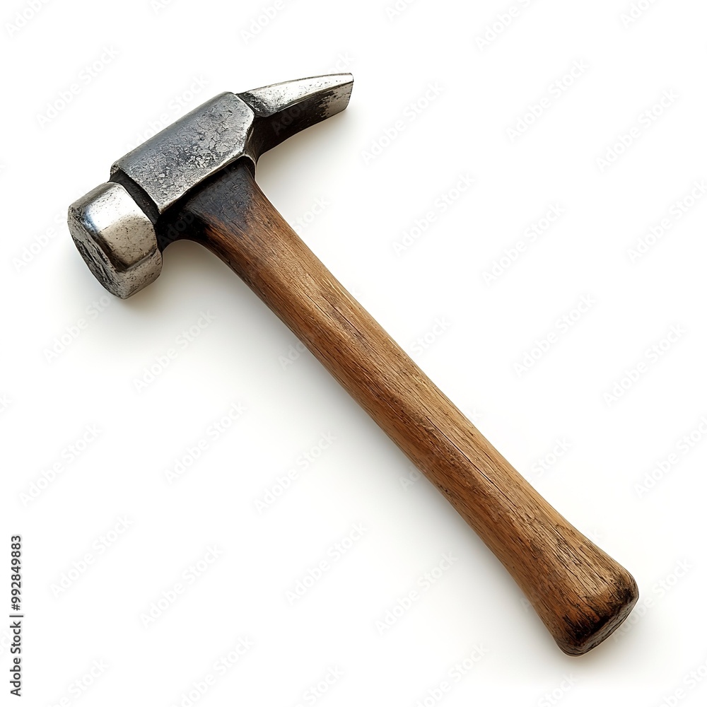 Basic hand tools: Hammer on white background Basic hand tools: Hammer on white background