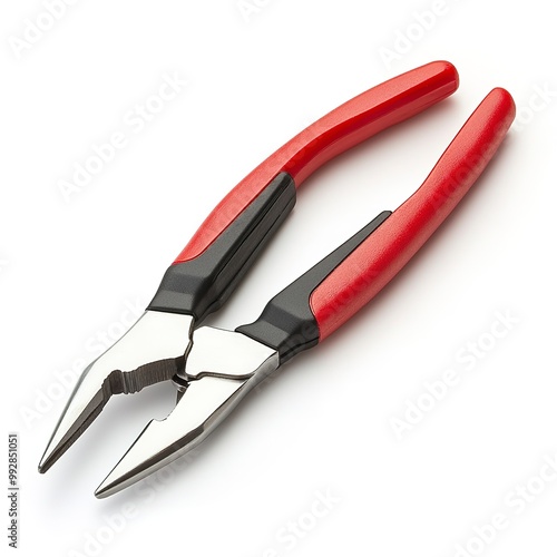 Basic hand tools, Bent-Nose Pliers, isolated on white background 