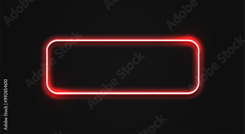 Neon red frame rectangle set. Glowing colorful rectangular border. Geometric shape action UI elements with copy space.
