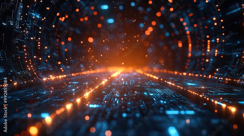 Fototapeta premium A general futuristic abstract background representing digital technology concepts in modern design.