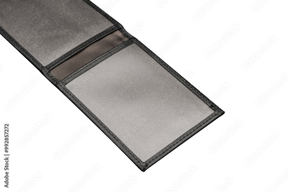 ID card holder leather cover frame for two cards with empty space isolated on transparent background. ID card holder leather cover frame for two cards with empty space isolated on transparent background.
