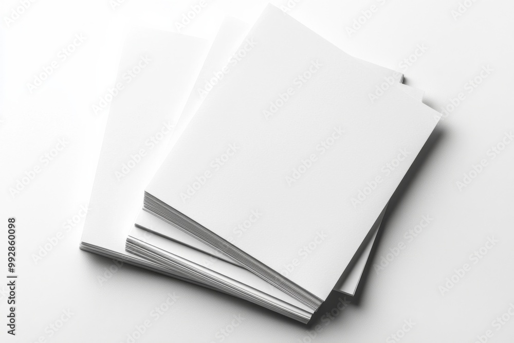 Blank A4 Stacked Paper Mockup isolated created with Generative AI Blank A4 Stacked Paper Mockup isolated created with Generative AI