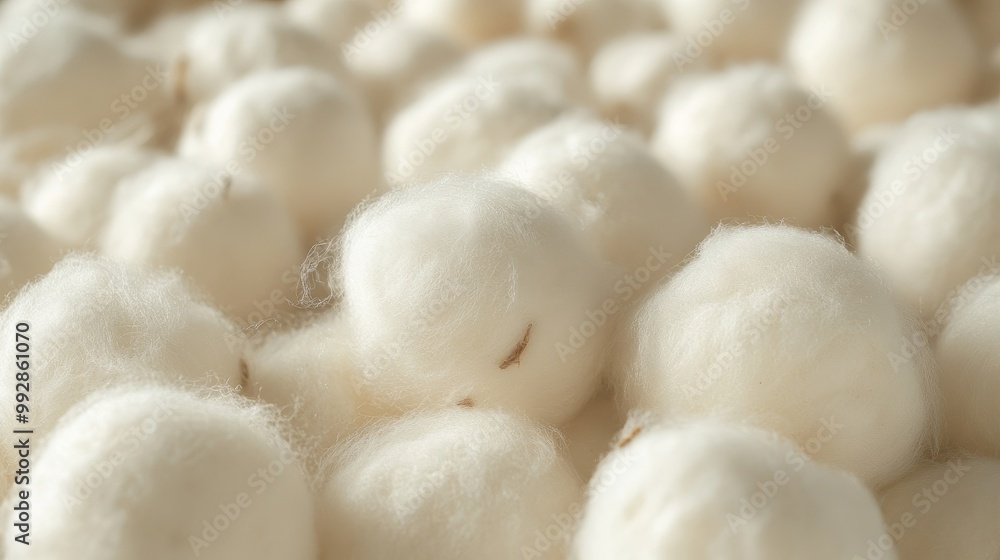 Natural cotton balls, grown in a sustainable environment Natural cotton balls, grown in a sustainable environment
