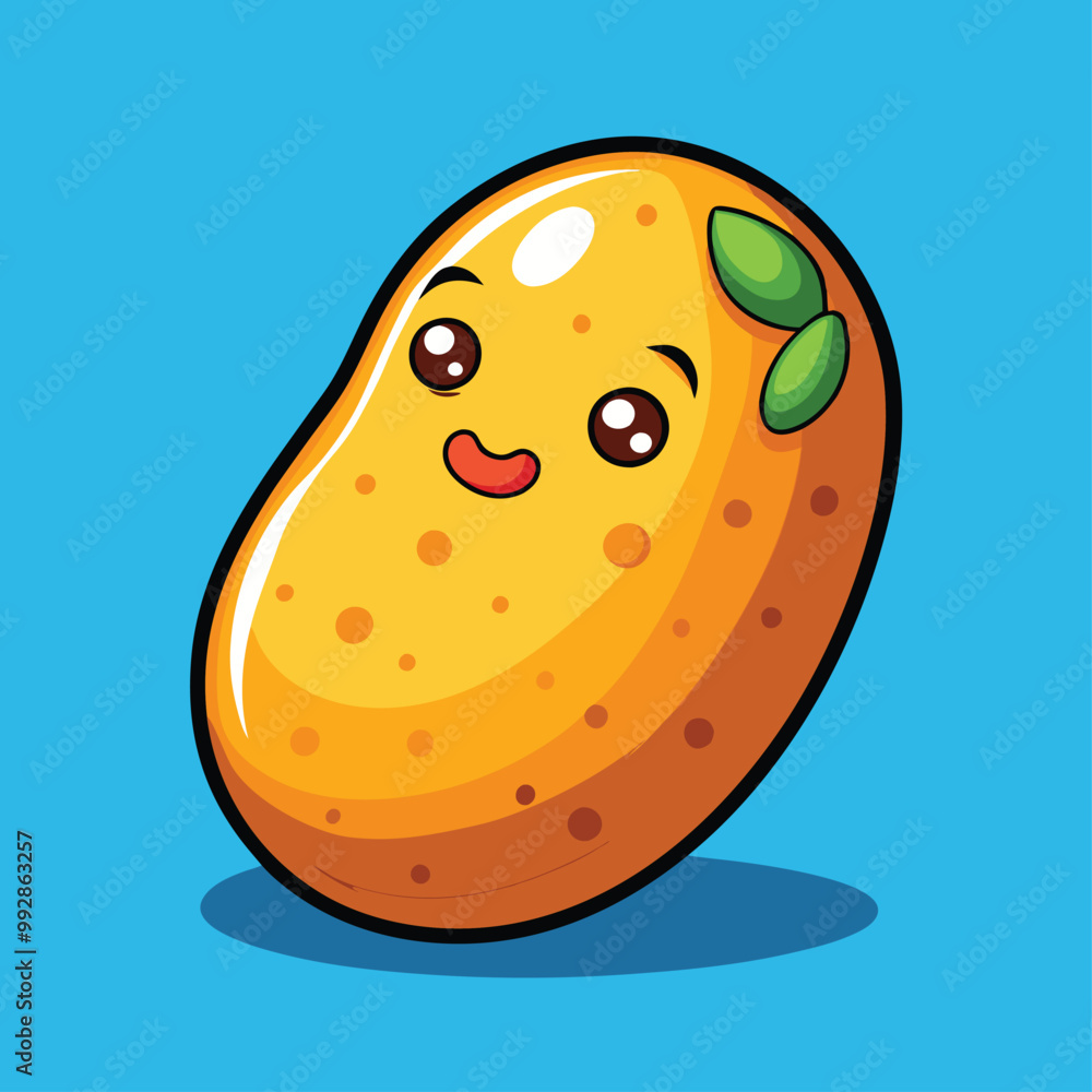 Cute Cartoon-Style Potato Character Cute Cartoon-Style Potato Character