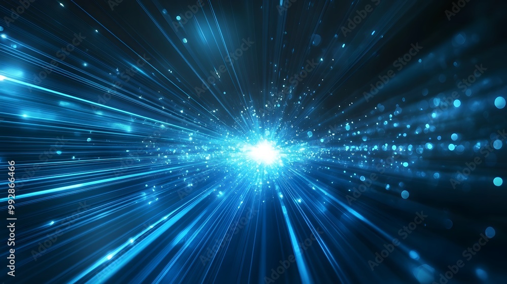 Vector Abstract, science, futuristic, energy technology concept. Digital image of light rays, stripes lines with blue light, speed and motion blur over dark blue background. Vector Abstract, science, futuristic, energy technology concept. Digital image of light rays, stripes lines with blue light, speed and motion blur over dark blue background.