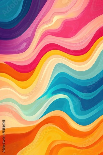 Colorful background with abstract wavy lines photo