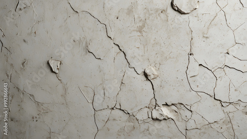 Old concrete wall with a textured, grunge finish in shades of beige and grey, perfect for a vintage backdrop or design element
