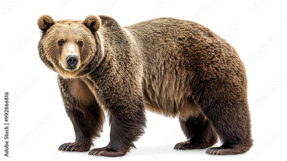 Obraz premium Brown bear on white background 
