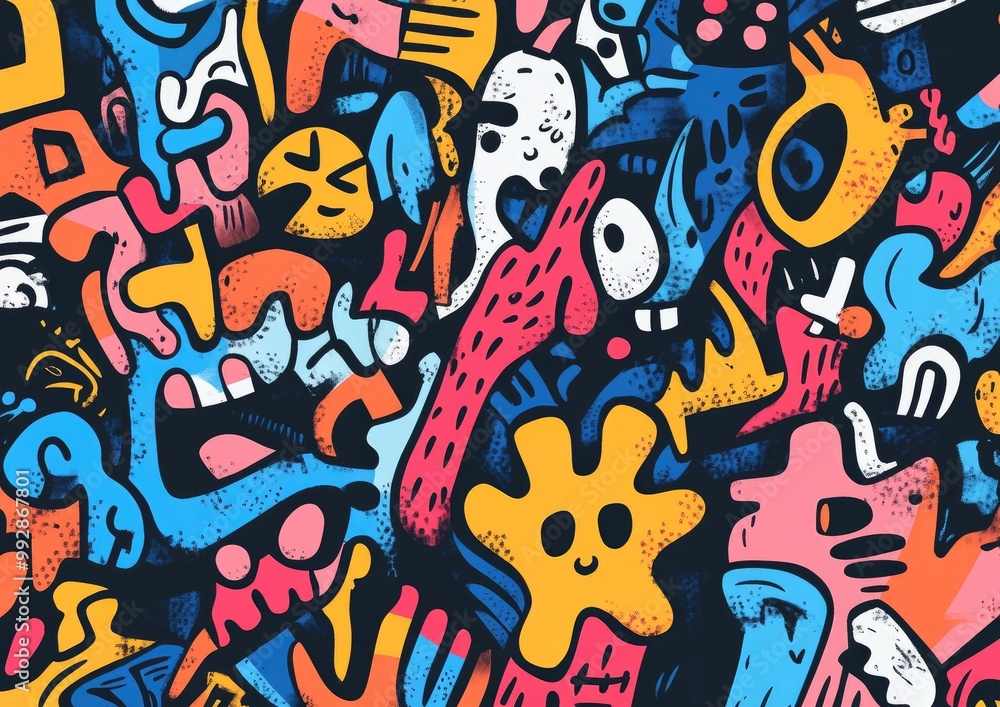 Hand drawn diverse shapes and doodle elements Abstract contemporary modern and trendy 2D cartoon illustration Hand drawn diverse shapes and doodle elements Abstract contemporary modern and trendy 2D cartoon illustration