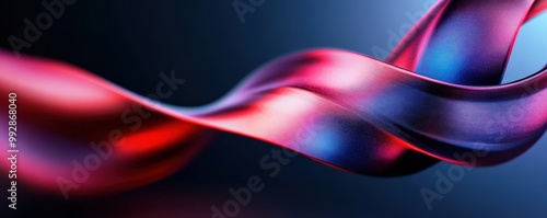 A flowing ribbon abstract design in vibrant red and blue tones, creating a dynamic and modern visual effect.