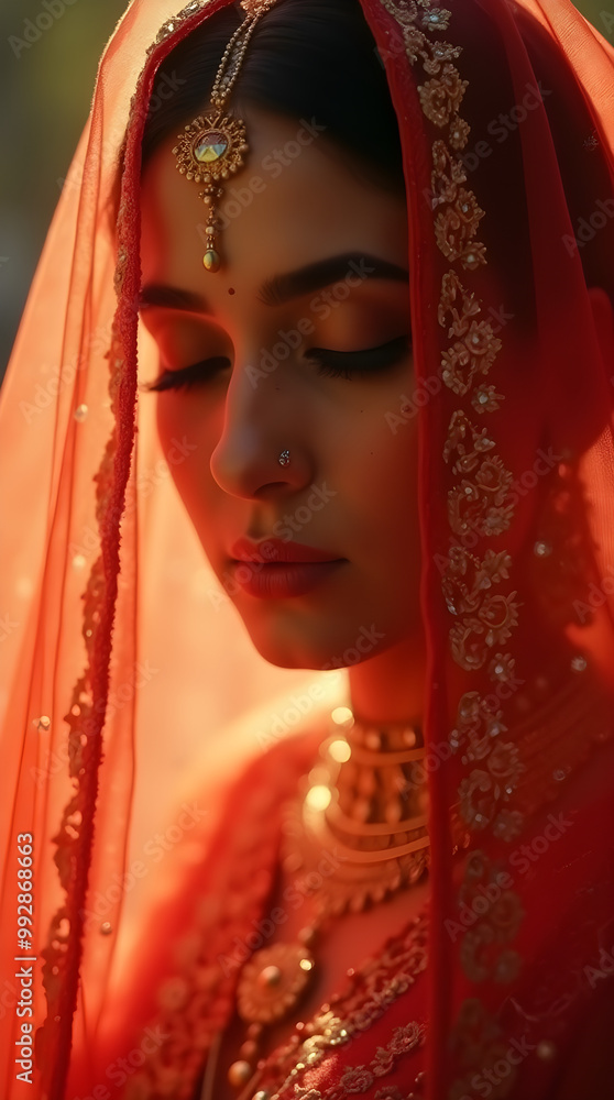 Elegant Indian Bride in Traditional Wedding Attire Elegant Indian Bride in Traditional Wedding Attire