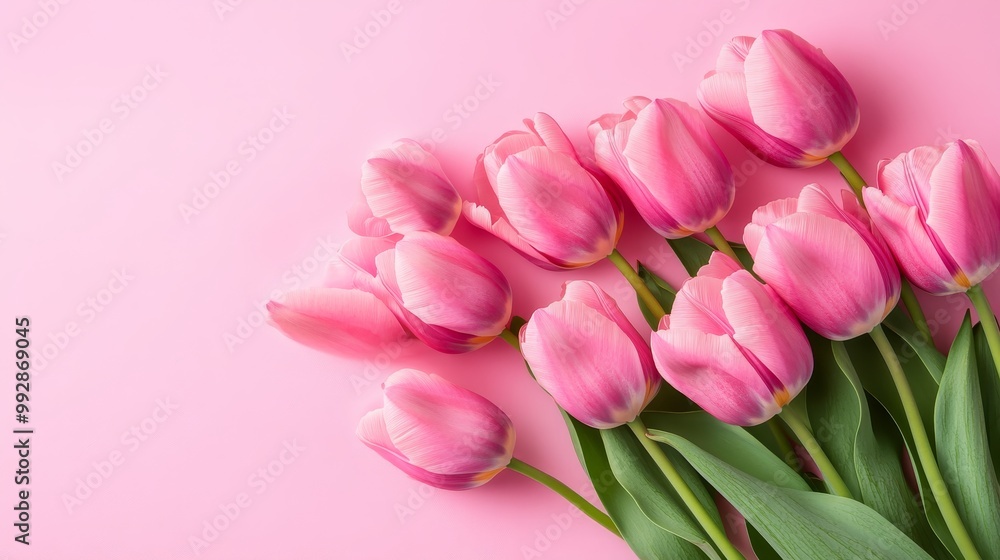 Pink flowers background, bouquet of tulips on a soft pink background, holiday concept, wedding, birthday, Women's Day, Mother's Day, Valentine's Day. Pink flowers background, bouquet of tulips on a soft pink background, holiday concept, wedding, birthday, Women's Day, Mother's Day, Valentine's Day.