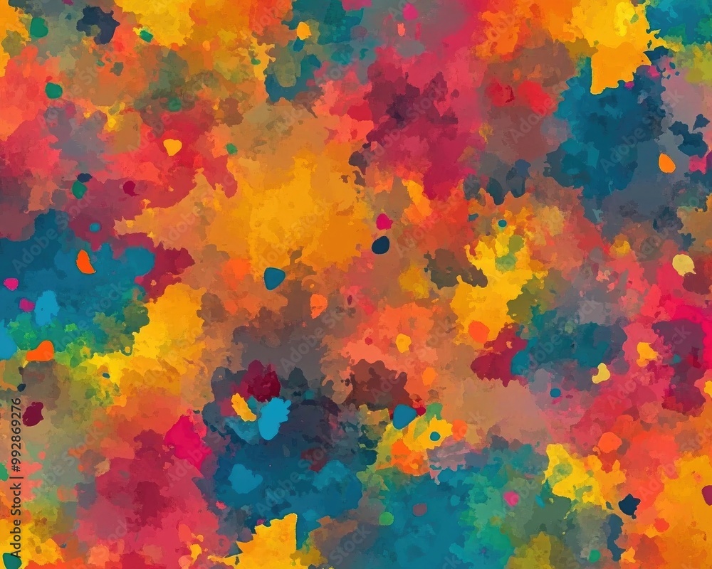 Abstract Impressionist Background with Colorful Spots Chaotic Design for Web Textile Packaging and Tablecloth 2D Cartoon Illustration in a Vibrant Aesthetic Abstract Impressionist Background with Colorful Spots Chaotic Design for Web Textile Packaging and Tablecloth 2D Cartoon Illustration in a Vibrant Aesthetic